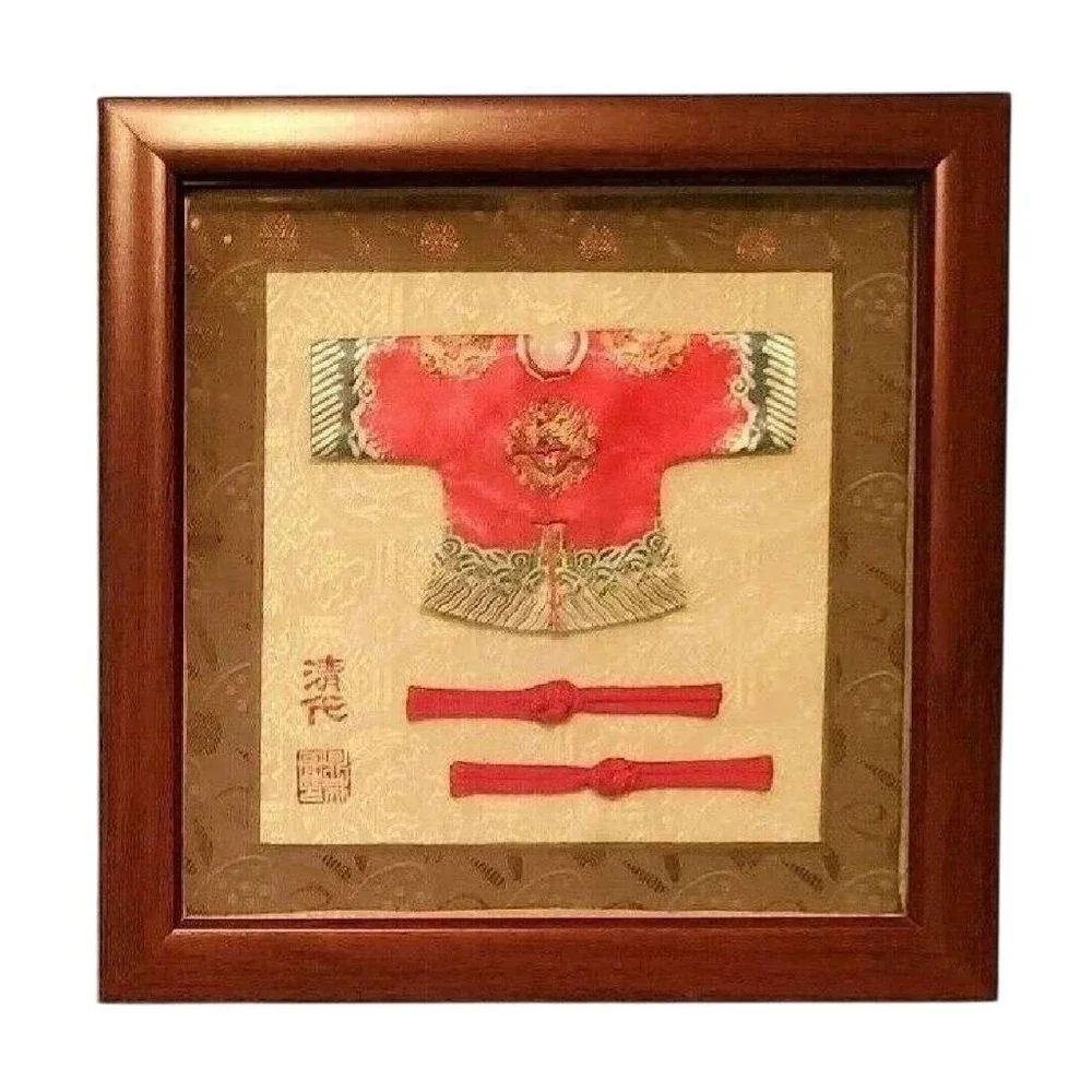 Vintage Framed Chinese‎ Silk Robe Wall Art 9